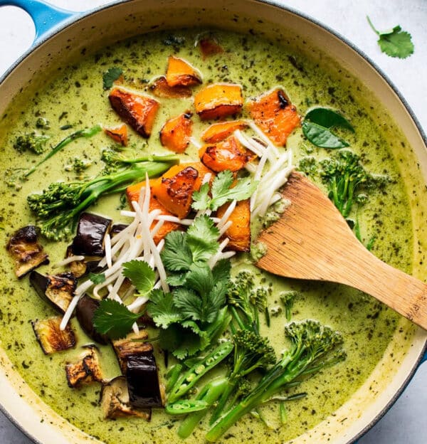 Meals in Minutes - Thai flavoured sweet potato with green pea coconut stew