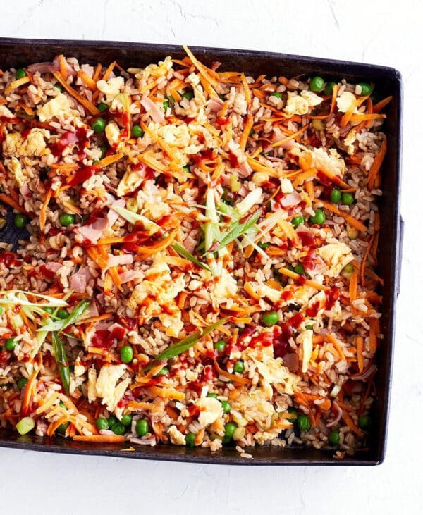 Option 1 - Malaysian veggie fried rice with crispy tofu.