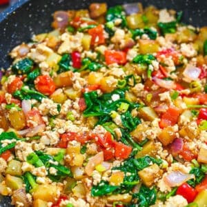Option 3 - Tofu scramble with salsa and chips