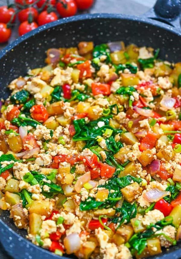 Option 3 - Tofu scramble with salsa and chips