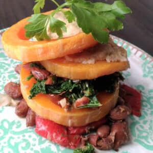 Option 3 - Roasted Eggplant and Butternut Squash Stacks