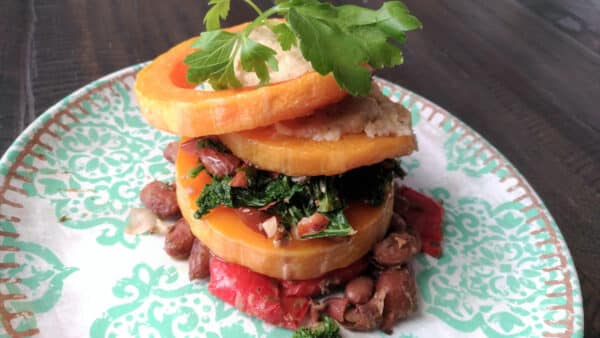 Option 3 - Roasted Eggplant and Butternut Squash Stacks