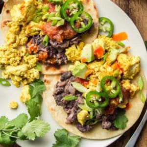 Option 3 - Vegan huevos rancheros with salsa and chips