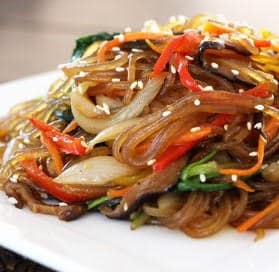 Option 2 - Jap chae veggie noodles with teriyaki tofu crispy fries