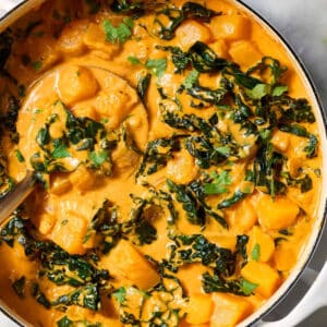 Option 4 - Roasted cabbage in butternut squash curry with red rice