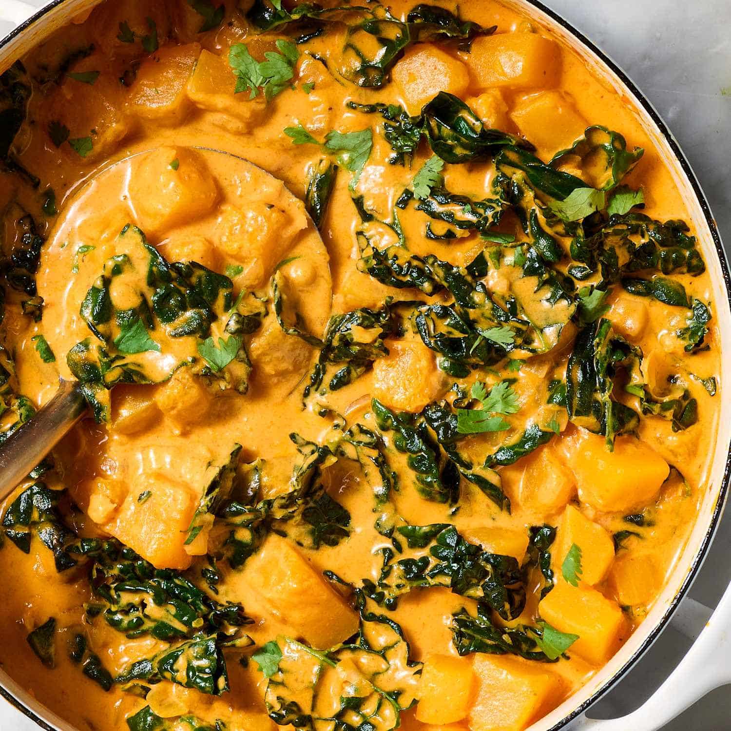 Option 4 - Roasted cabbage in butternut squash curry with red rice