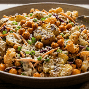 Option 3 - Roasted vegetable, potato and chickpea salad with Caesar dressing