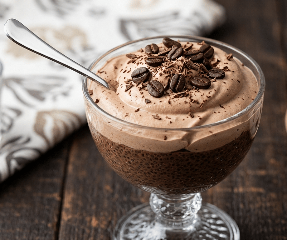 Dessert- Chocolate Chia with mocha mousse