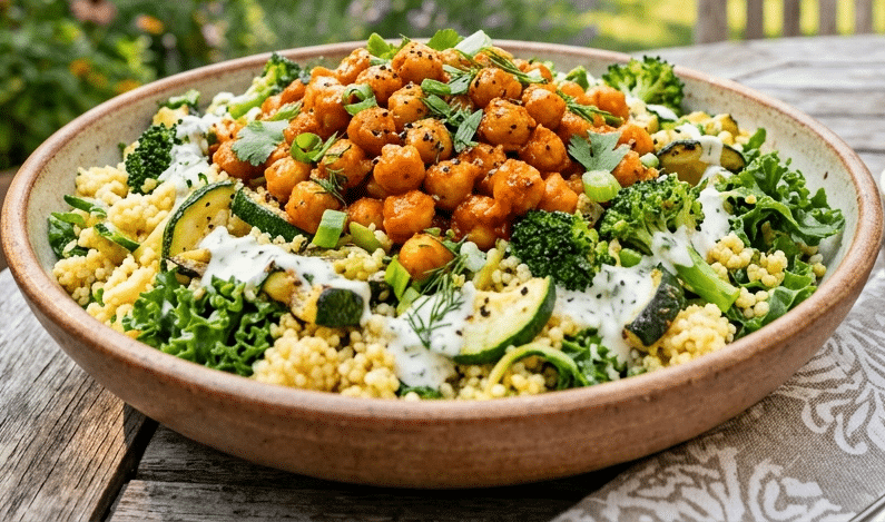 Option 4 - Buffalo chickpea Millet Bowl with ranch dressing