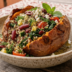 Option 4 - Greek-ish stuffed sweet potato