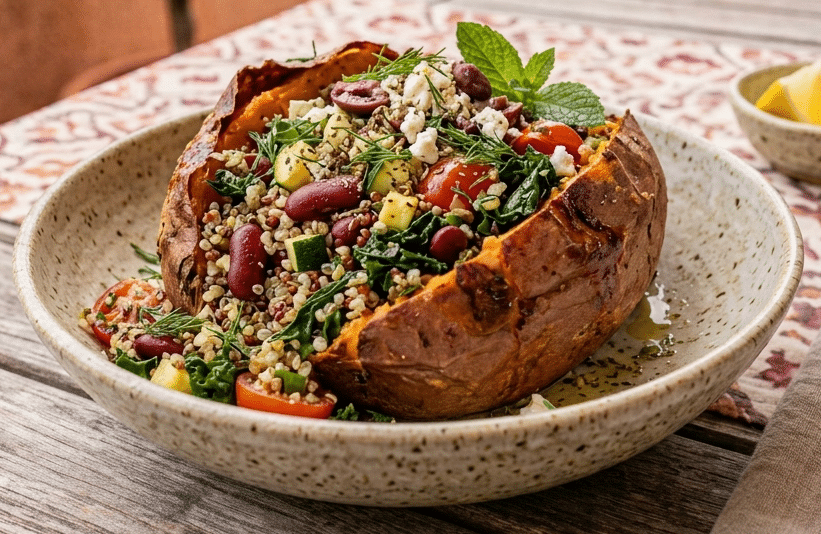 Option 4 - Greek-ish stuffed sweet potato