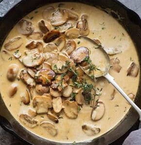 Side #1 - Mushroom gravy 8oz container